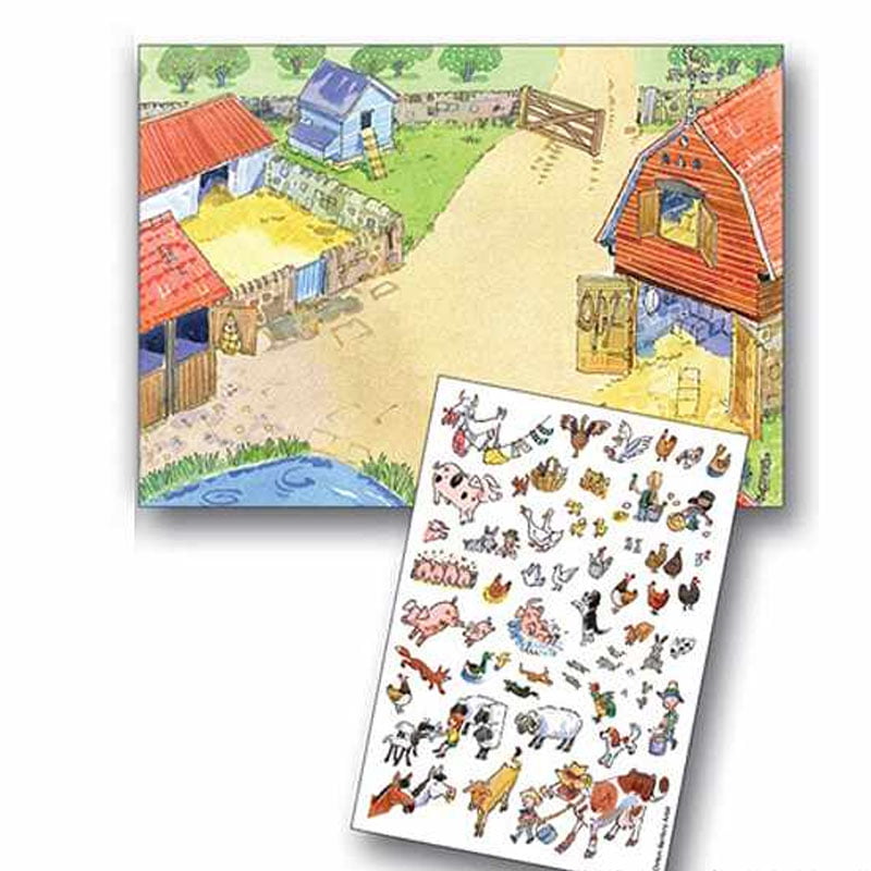 Scribble Down Transfers Activity Pack Kids Stickers - Farmyard Life