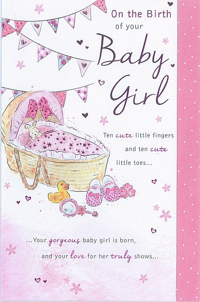 On the Birth of Your Baby Girl | Elegance card