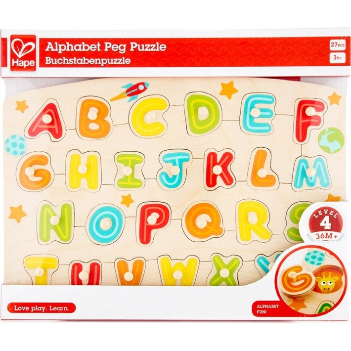 Hape | Wooden Alphabet Peg Puzzle