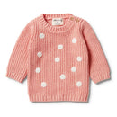 W & F | Knitted Spot Jumper Flamingo Fleck RRP $69.99