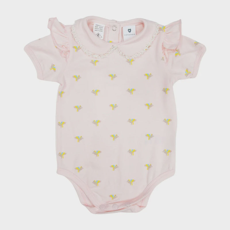 Korango | Unicorn Frill Bodysuit with Collar - Light Pink