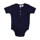 Korango | Baby Cotton/Modal Henley Summer Bodysuit - Navy