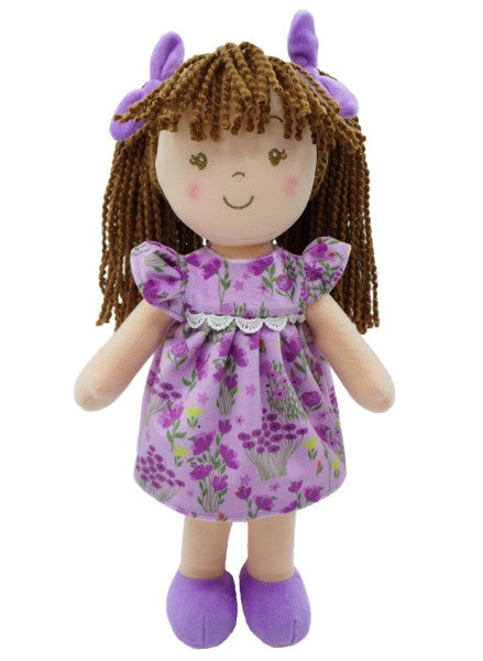 Leah Ragdoll Wearing Lavender Floral Dress 33cm