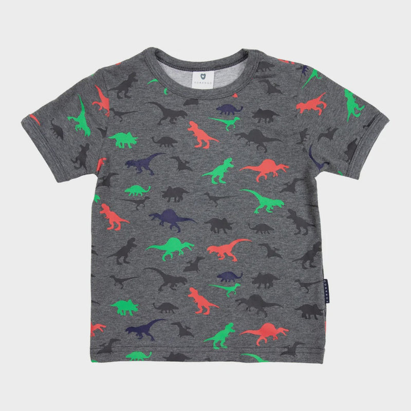 Korango | Dinosaur Print Tee - Charcoal