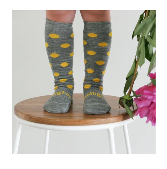 Lamington | Merino Wool Knee High Socks | Child Coast Grey
