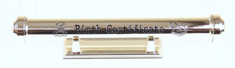 Birth Certificate Box Holder - Silver