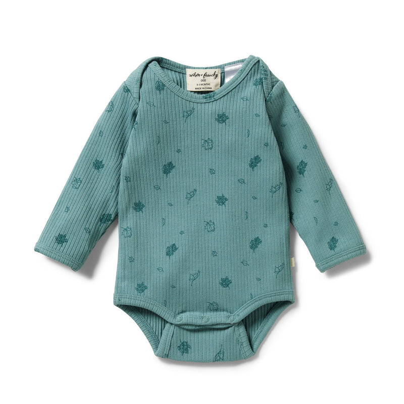 W & F | Organic Cotton Rib Little Leaf  Bodysuit