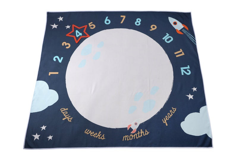 Baby Milestone Space Mat Blanket with Gift Box | 100cm x 90cm