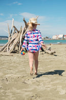Flock & Co | Flamingo L/S Girl's swimwear RRP $49.99