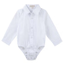 Designer Kidz | Baby Boys Jackson L/S Formal Romper - White