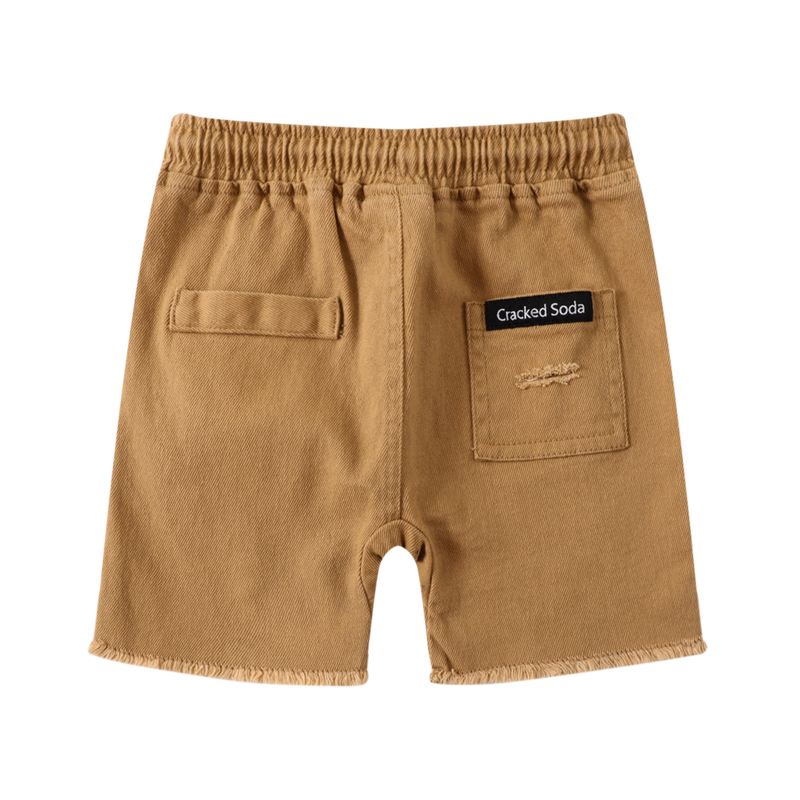 Cracked Soda | Jett Detailed Shorts Tan -Baby