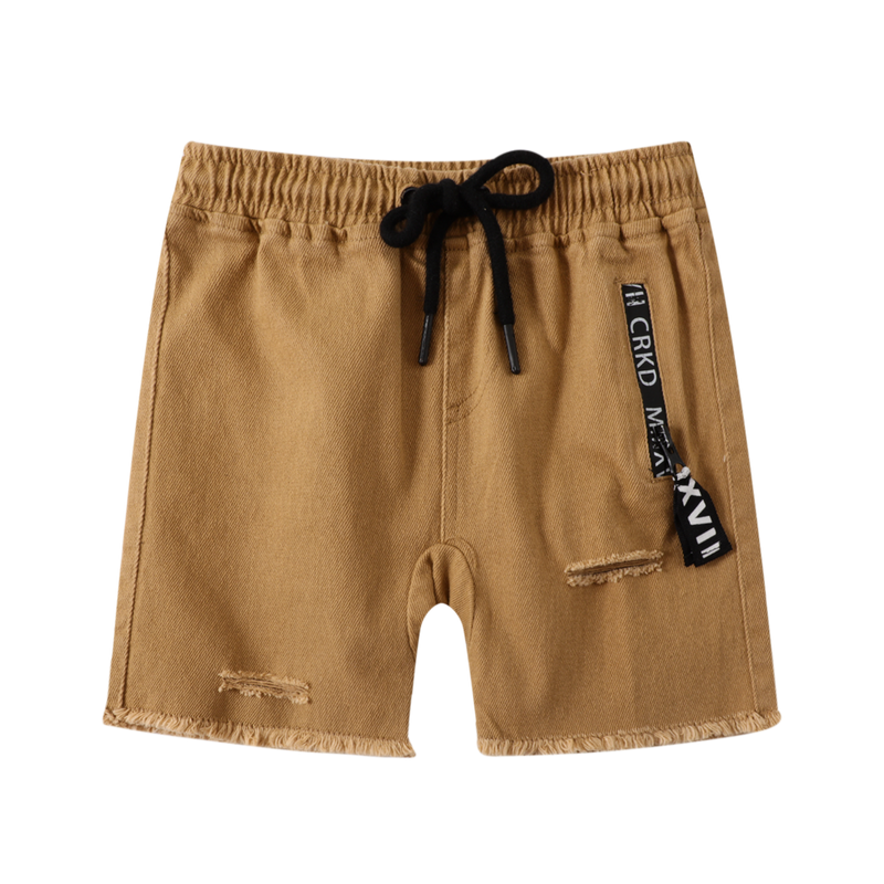 Cracked Soda | Jett Detailed Shorts Tan -Baby