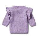 W & F | Knitted Ruffle Jumper Pastel Lilac Fleck RRP $69.99