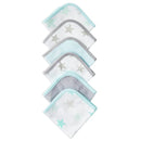 LITTLE LINEN TOWELLING WASHCLOTH 6PK - SKYDREAM TEAL