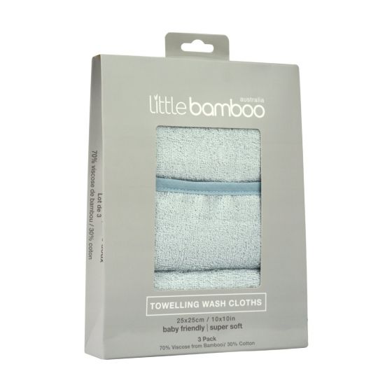 Little Bamboo Towelling Washers - Whisper