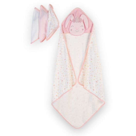 The Little Linen Company Hooded Towel & Washers - Ballerina Bunny