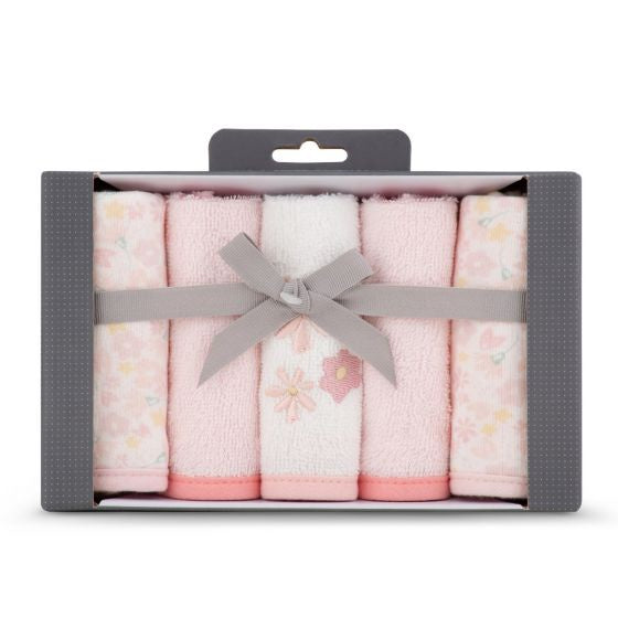 Little Bamboo | TOWELLING WASHER 5PK- BALLERINA BUNNY