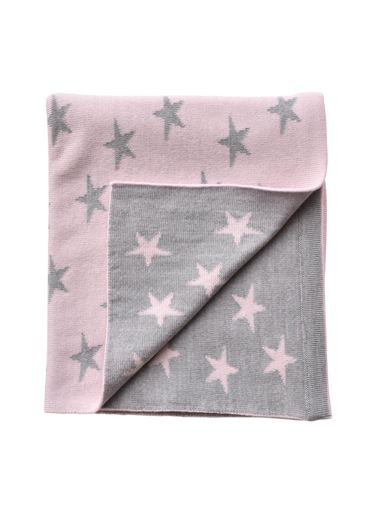 Country Laine Merino Pink Star Blanket