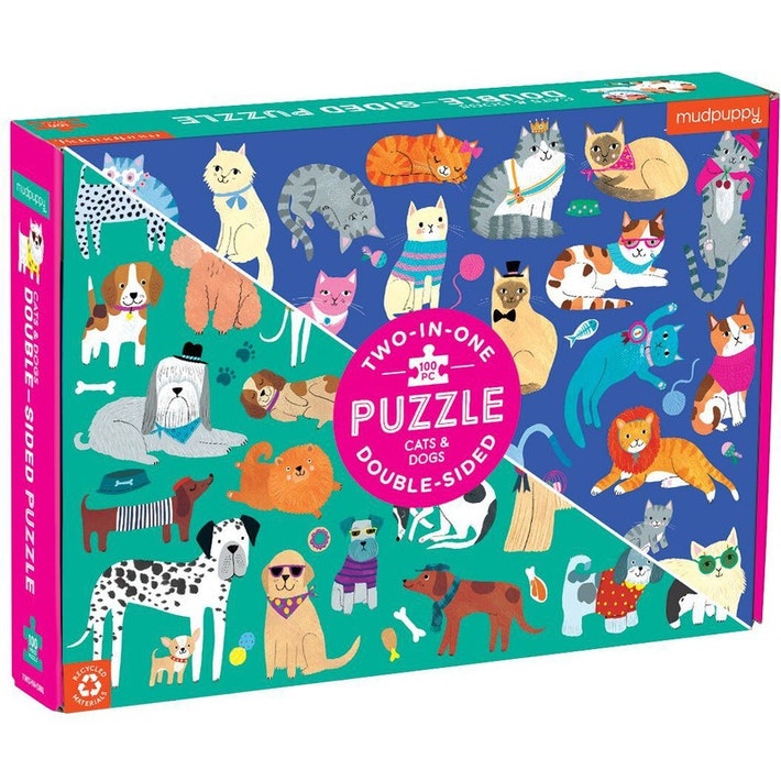 Mudpuppy | Two-In-One Puzzle Cats And Dogs (100pc)