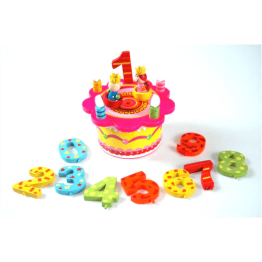 WOODEN BIRTHDAY MUSIC BOX WITH SPINNING FIGURES