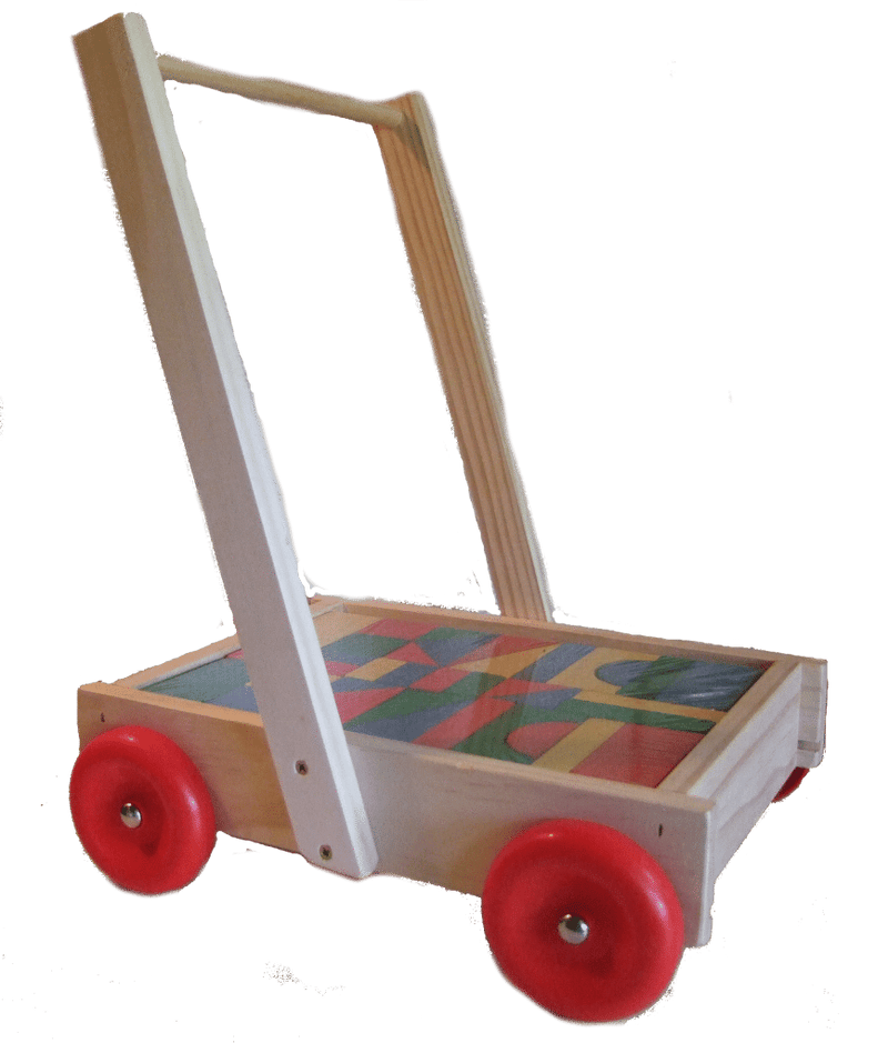 Wooden Walker Wagon with Blocks