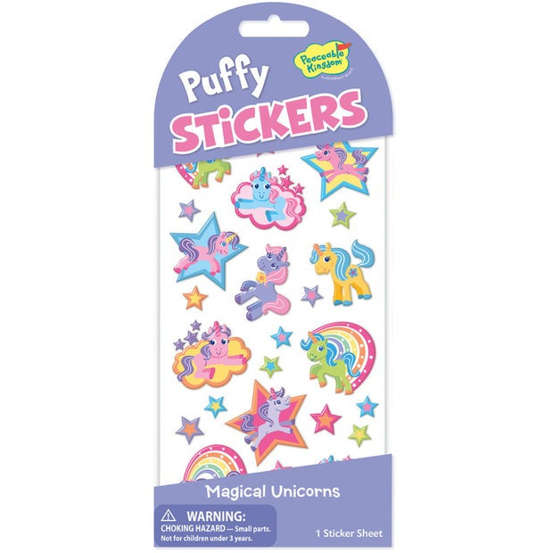 Peaceable Kingdom Puffy Stickers Unicorns