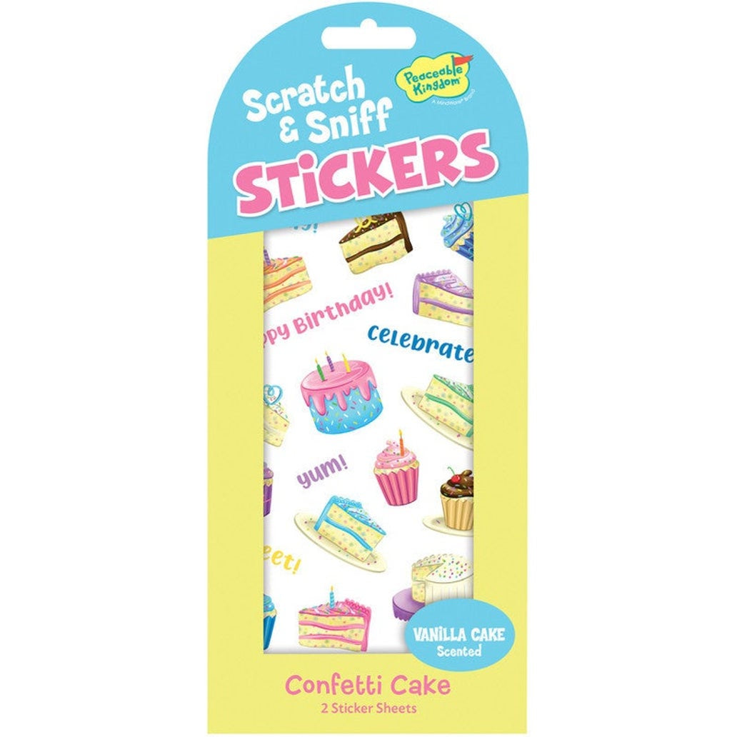 Peaceable Kingdom Scratch & Sniff Stickers Confetti Cake