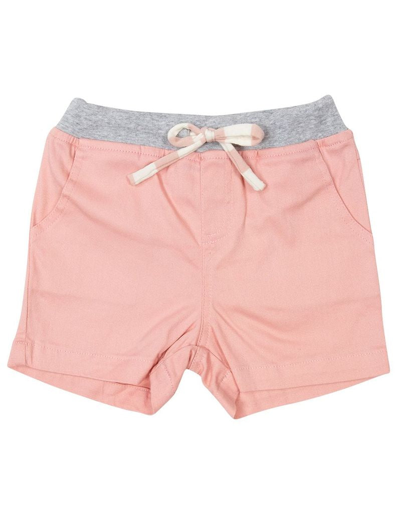 Korango | Subtle Stripes Stretch Twill Pink Shorts
