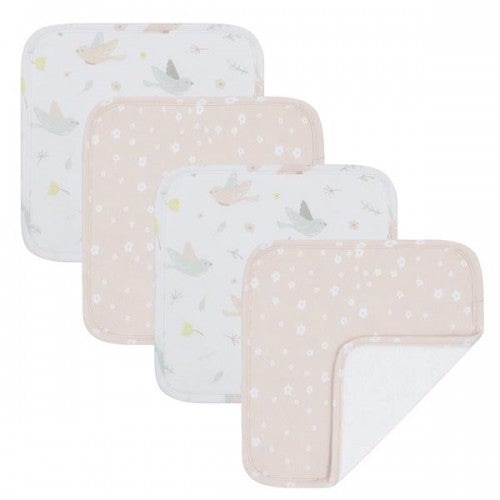 Living Textiles | 4pk Wash Cloths - Pink