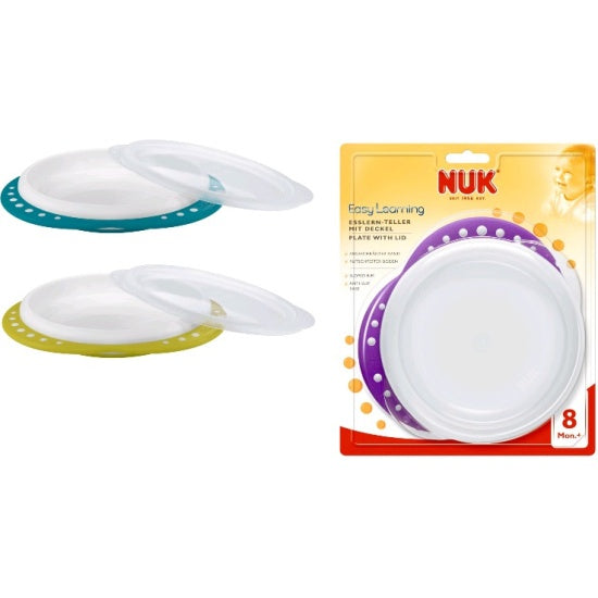 Nuk | Plate with Lid - Asstd Colours