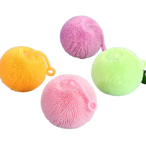 PUFFER SQUEEZE BALL WITH LIGHT ,7CM
