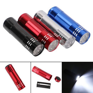 Super Bright Mini Aluminum LED 9 LED Flashlight Torch Light