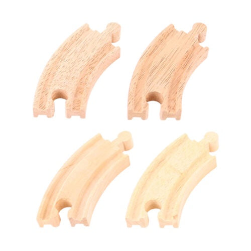 BigJigs 4pk Wooden Short Curves Train Tracks