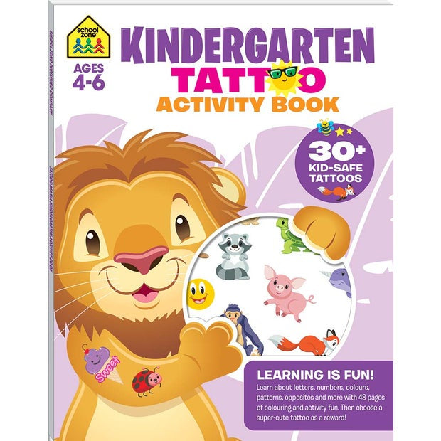 School Zone Kindergarten Tattoo Activity Book