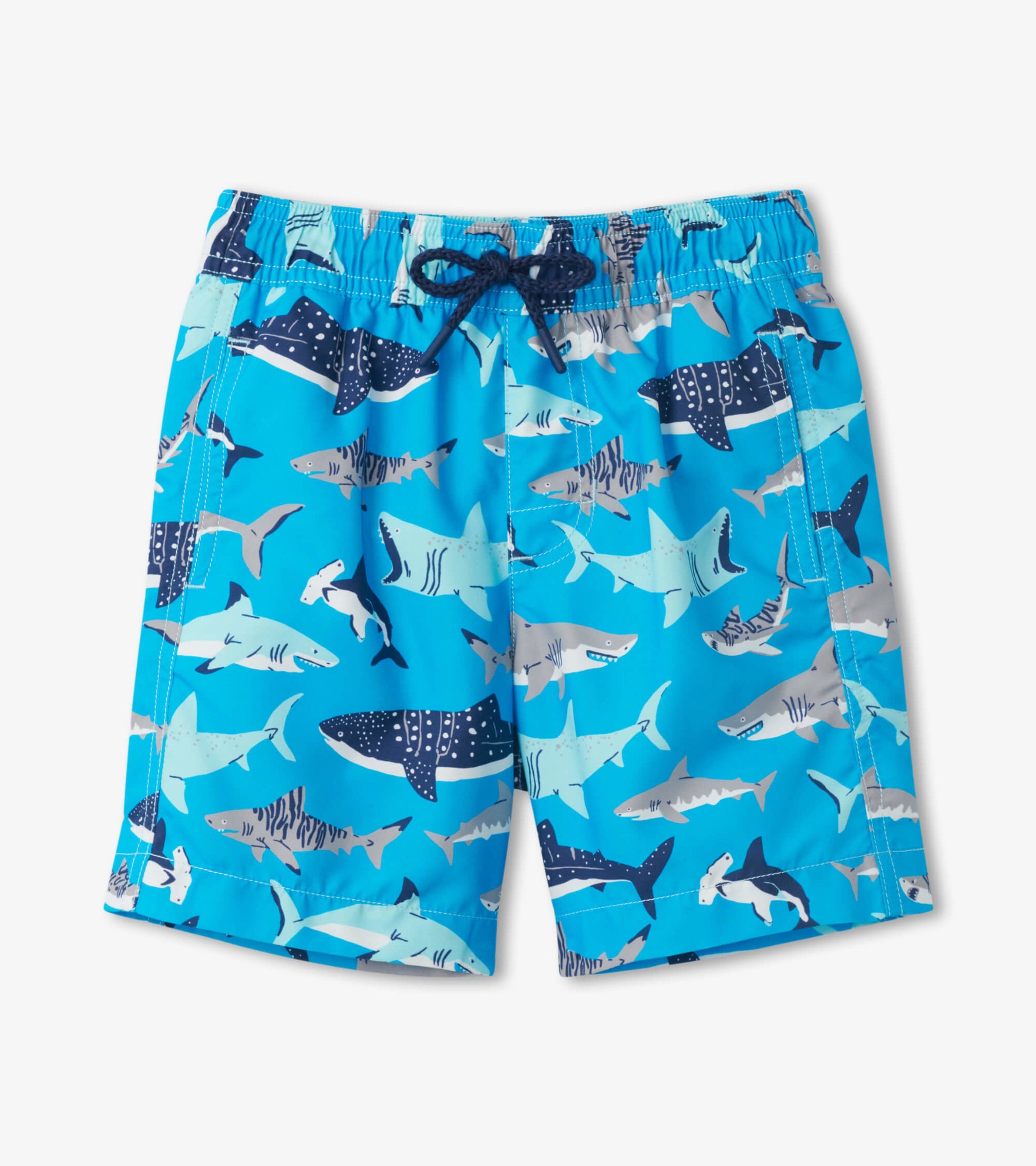 Hatley | Deep Sea Sharks Swim Trunks-Aqua Blue