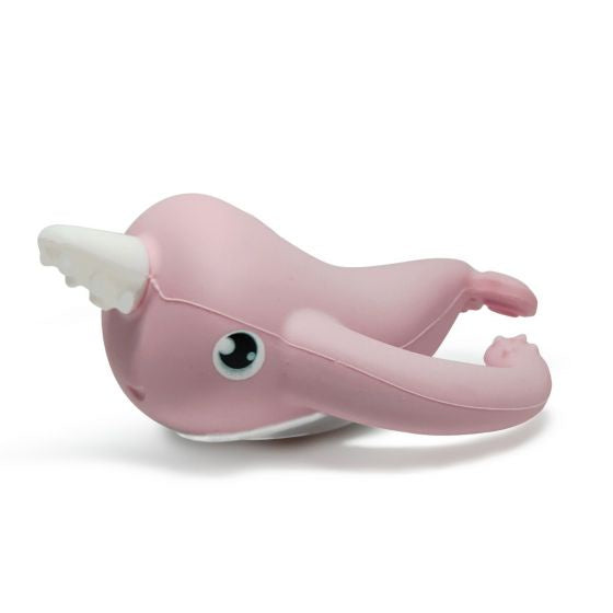 Nora Narwhal Silicone Teether - Old Rose