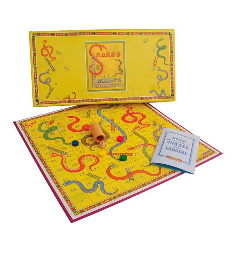 Retro Snakes & Ladders Board Game