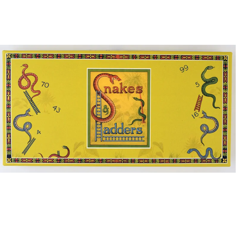 Retro Snakes & Ladders Board Game