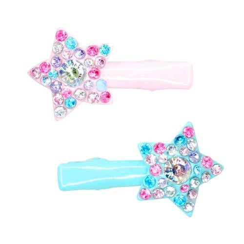 Pink Poppy | Star with Gem Hairclip - Pink or Blue