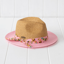 Sundaise | Girls Laura Panama Hat with Pink Brim