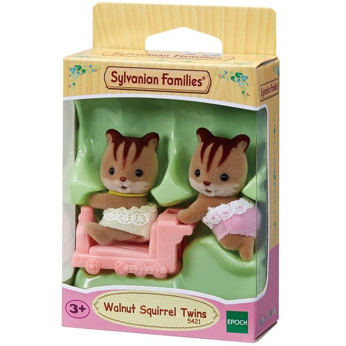 Sylvanian Families Walnut Squirrel Twins with Ride-on