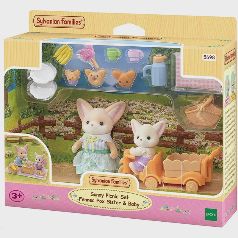 Sylvanian Families Sunny Picnic Set Fennec Fox Sister and Baby