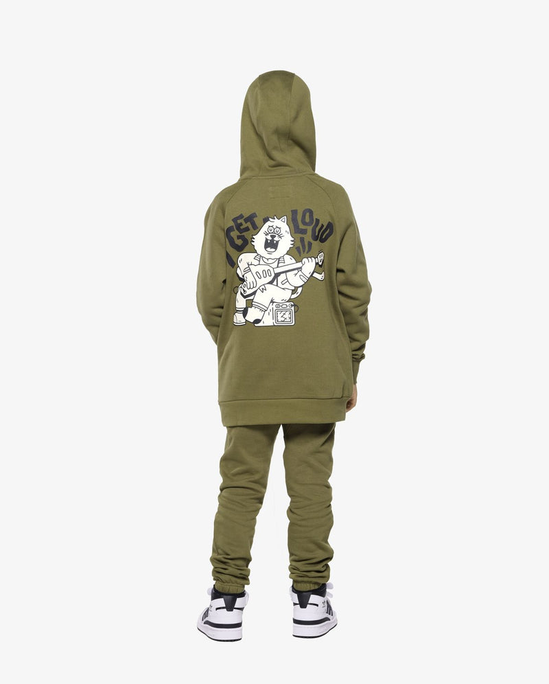 BOB | Khaki Green I Get Loud Fleece Hood RRP $79.99  SPECIAL $47.99