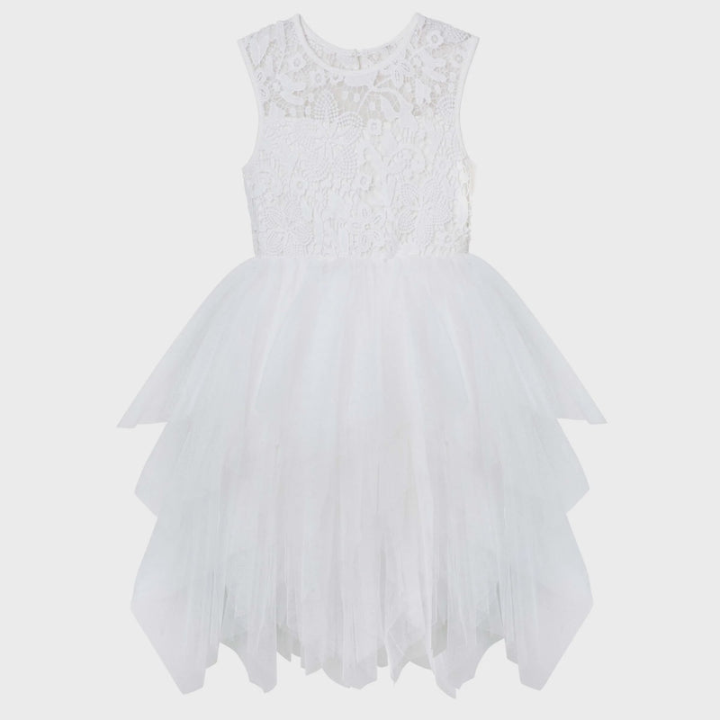 Designer Kidz | Tara Heart Lace Dress-Ivory