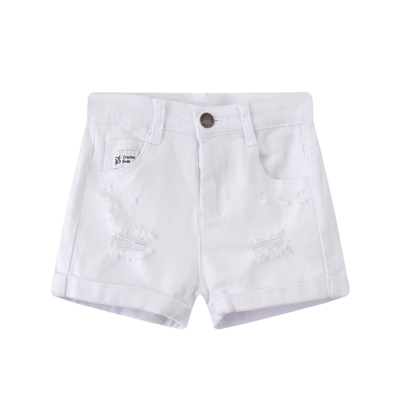 Cracked Soda | Tilli Denim Shorts White