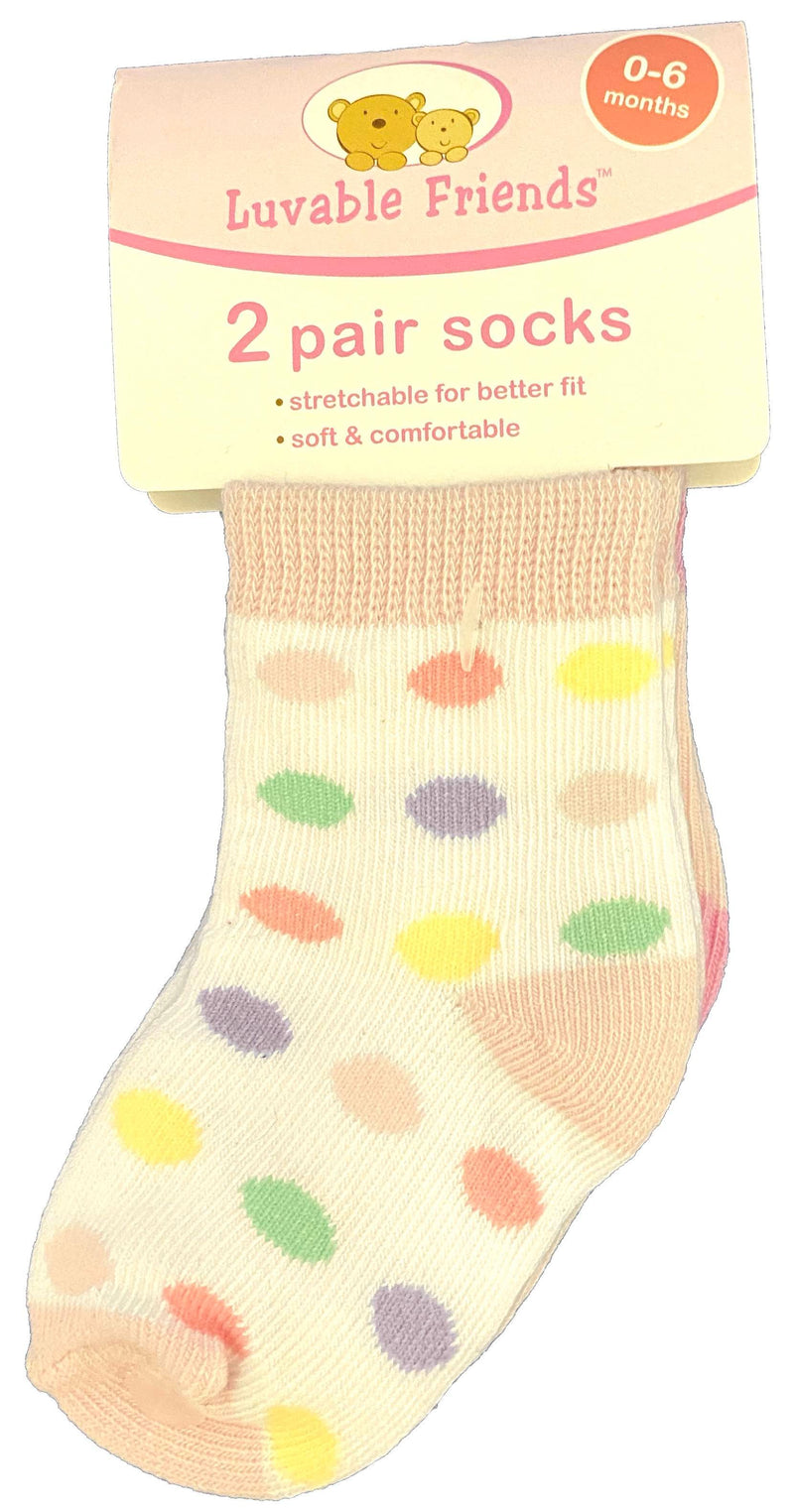 Novelty Stripe/Dot Socks 2pk | luvable Friends