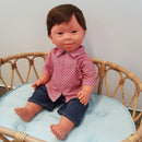 Paola Reina DOWN SYNDROME BABY DOLL Boy (Spanish doll)- Red shirt