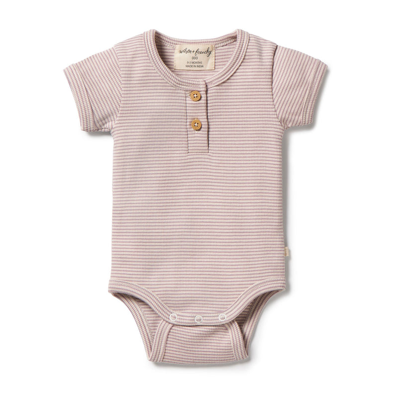 Wilson & Frenchy | Rib Stripe  Bodysuit-Plum