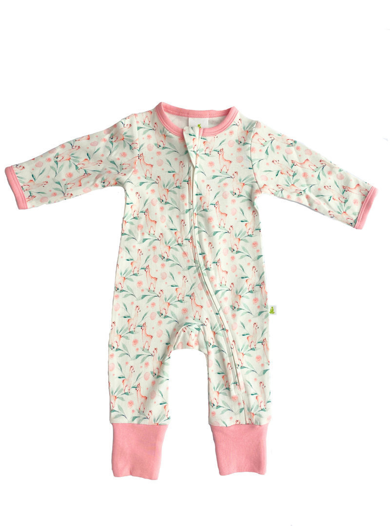 Imababywear | Zipsuit Onesie - Pink Alpaca