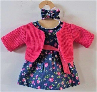 Hopscotch Dolls | DOLLS CLOTHES PINK AND BLUE FLORAL DRESS